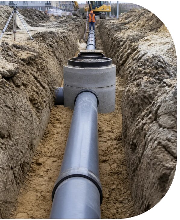 Строительство сетей канализации для домов в Сестрорецке